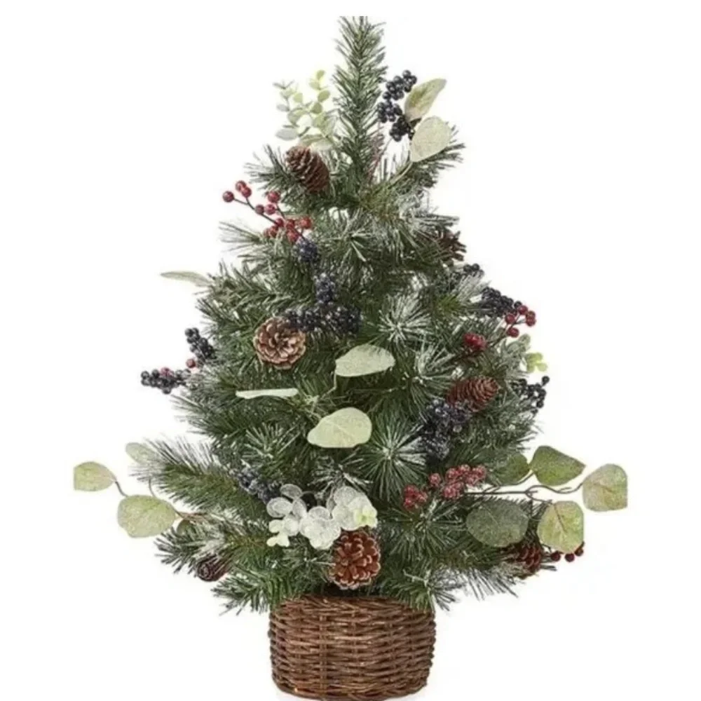 Martha Stewart Collection Pine Tree with Berries Table Decor